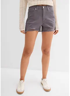 Shorts a vita alta in twill, bonprix