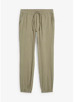 Pantaloni in mussola con elastico in vita regular fit, tapered, bonprix