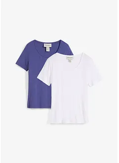 T-shirt in morbida viscosa (pacco da 2), bonprix