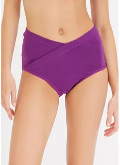 Slip a vita alta dal taglio a V con cotone biologico (pacco da 4), bonprix