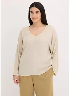 Maglia con maniche a pipistrello e inserto in satin, bonprix