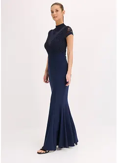 Abito lungo con pizzo e mesh, bonprix