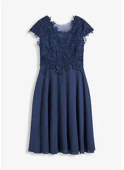 Abito midi in delicato tulle con pizzo, bonprix