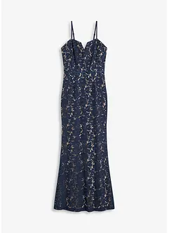 Abito di pizzo con spalline e fascetta in satin, bonprix