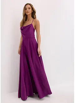 Abito in satin operato con spalline, bonprix