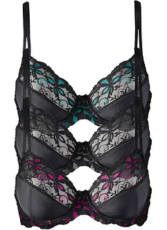 Reggiseno con ferretto e pizzo delicato (pacco da 3), bonprix