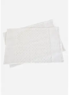 Tovagliette americane in cotone biologico con ricami (pacco da 2), bonprix