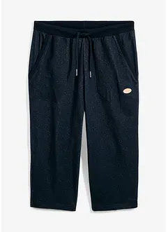 Pinocchietti in felpa effetto denim con cinta comoda, bonprix