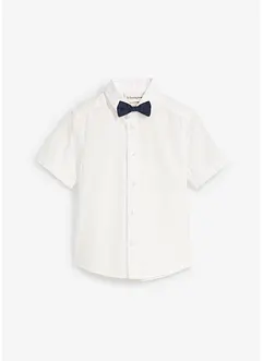 Camicia con maniche corte e papillon in puro cotone (set 2 pezzi), bonprix