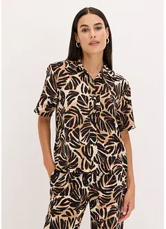 Blusa fantasia effetto lino, bonprix