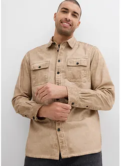 Camicia a maniche lunghe in puro cotone effetto lavato, bonprix