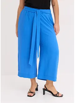Pantaloni culotte con elastico in vita e risvolto, bonprix