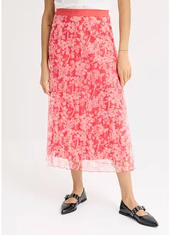Gonna plissettata in jersey e mesh, bonprix