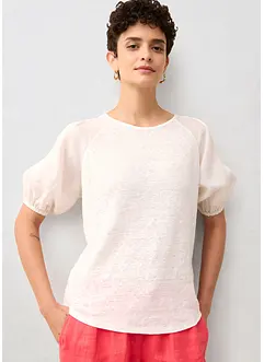 Maglia in lino con maniche a palloncino in ramiè, bonprix