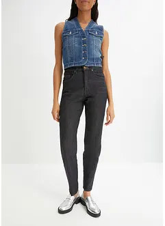 Mom jeans elasticizzati, a vita alta, bonprix