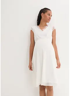Abito da sposa prémaman in pizzo e crêpe con cintura, bonprix