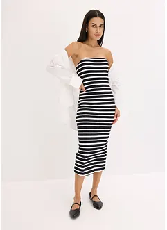 Abito a fascia in maglia a costine, bonprix