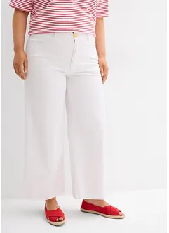 Jeans cropped wide leg, vita alta, bonprix