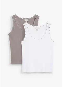 Top a costine in puro cotone (pacco da 2), bonprix