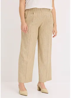 Pantaloni con pinces in misto lino, bonprix