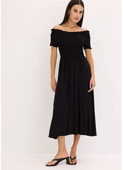 Abito midi con lavorazione a punto smock, bonprix