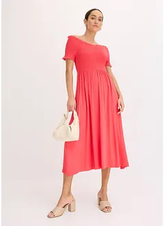 Abito midi con lavorazione a punto smock, bonprix