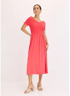 Abito midi con lavorazione a punto smock, bonprix