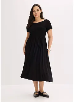 Abito midi con lavorazione a punto smock, bonprix