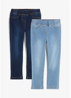 Jeggings a vita media (pacco da 2), bonprix