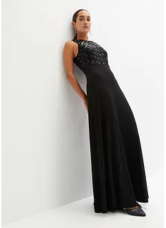 Abito lungo con ricamo e paillettes, bonprix
