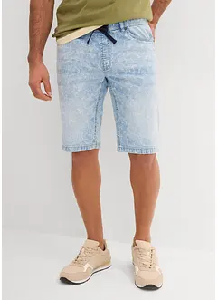 Bermuda elasticizzati in jeans leggero con elastico in vita, slim fit, bonprix