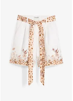 Shorts in puro lino con stampa floreale, bonprix