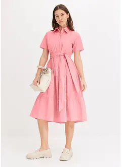 Abito chemisier in misto cotone elasticizzato, bonprix