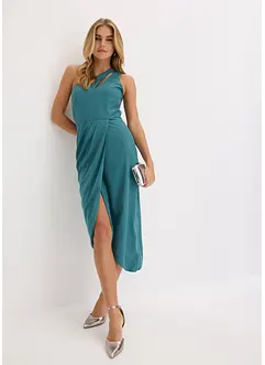 Abito in satin con drappeggio, bonprix
