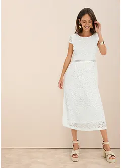 Abito in pizzo con inserto effetto uncinetto in vita, bonprix