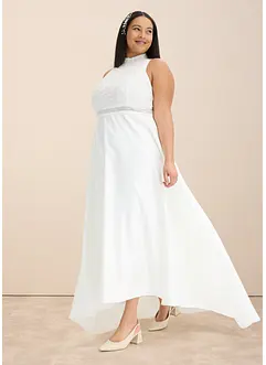 Abito da sposa in satin lucido con pizzo, bonprix