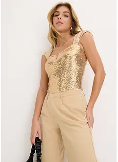 Body con paillettes, bonprix