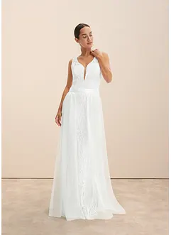 Abito da sposa con paillettes e gonna in tulle staccabile, bonprix