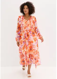 Abito di chiffon con volant, bonprix