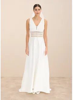 Abito da sposa in satin lucido con pizzo, bonprix
