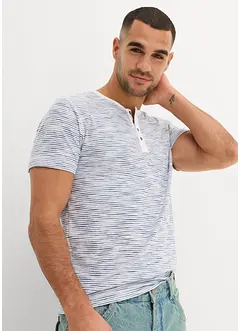 Maglia serafino a maniche corte in puro cotone, bonprix