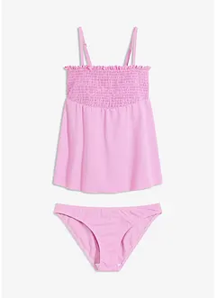 Tankini a fascia con lavorazione a punto smock (set 2 pezzi), bonprix
