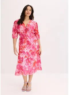 Abito midi in mesh con fantasia, bonprix