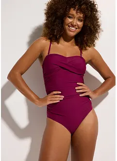 Costume intero modellante con effetto incrociato e compressione media, bonprix