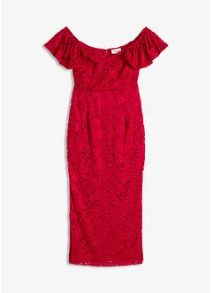 Abito in pizzo con maniche drappeggiate, bonprix