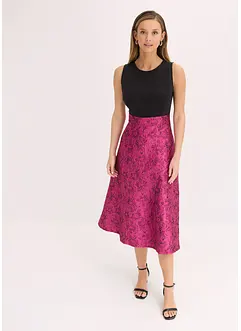 Abito midi con gonna in jacquard lucido, bonprix