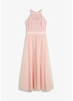 Abito lungo con pizzo e gonna di tulle, bonprix