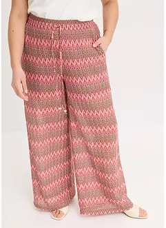 Pantaloni larghi in jersey effetto uncinetto, bonprix