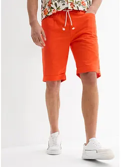 Bermuda con elastico in vita in misto lino, regular fit, bonprix