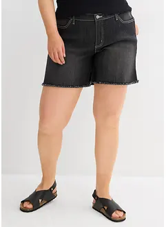 Shorts di jeans elasticizzati, a vita media, bonprix
